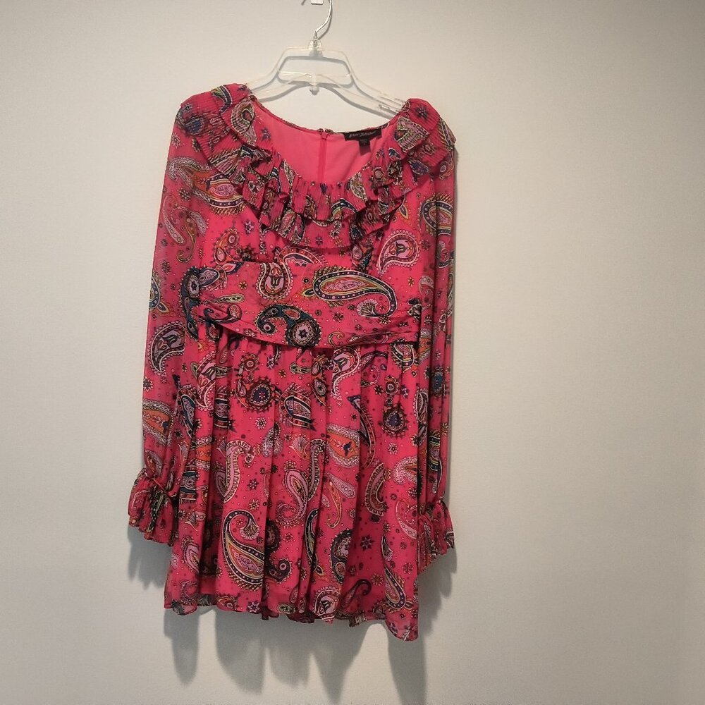 Betsy Johnson 100% Silk Parsley Red Dress Size 8